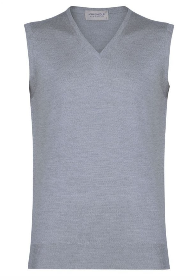 John Smedley - Hadfield Classic Merino Wool Silver275 Slipover — hughes clothing